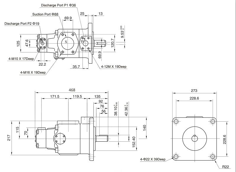 PV2R24 pump dimension