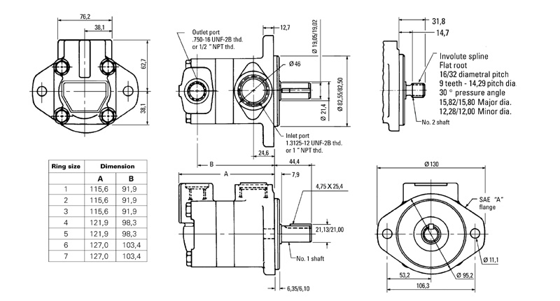 V10 vane pump dimension